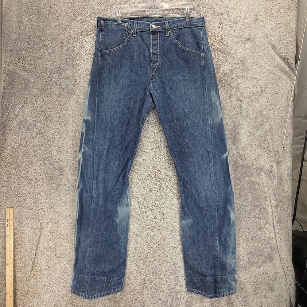 Vintage Levis Engineered Jeans Mens 34x34 Blue Medium Wash Twisted Button Fly